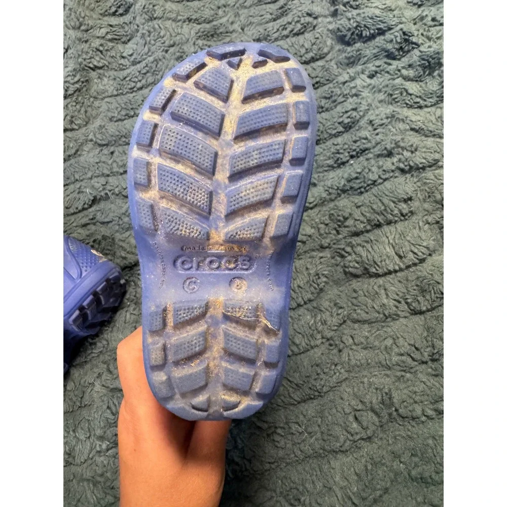 Crocs Kids Handle It Rain Boots Blue Waterproof Pull On C8 12803